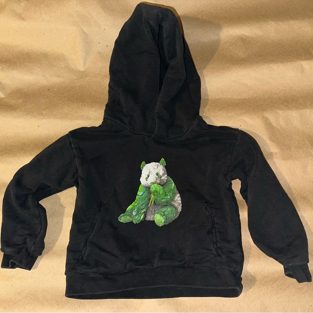 Boys Pangaea Black Hoodie & Sweat Pants  with Panda Design Sz. 3-4